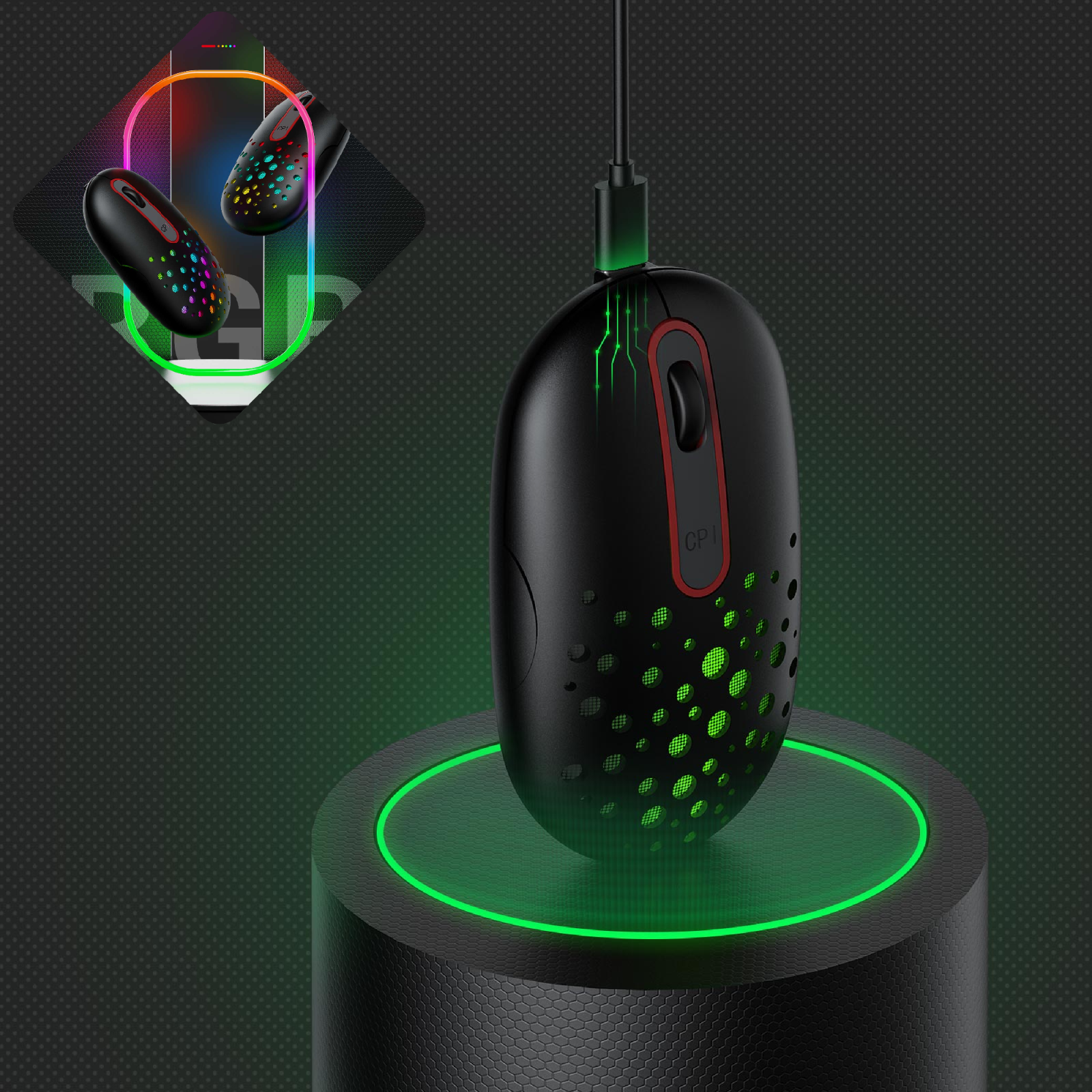 Jelly Comb LED Wireless Mouse Color Changing Mouse with