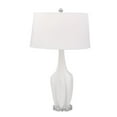 thumbnail image 1 of Benjara BM221095 Resin Table Lamp with Multi Faceted Body & Fabric Shade, White, 1 of 1