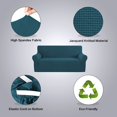 thumbnail image 2 of Stretch Sofa Covers Couch Cover Furniture Protector Sofa Slipcover 1-Piece Feature High Spandex Textured Small Checks Jacquard Fabric with Elastic Bottom(Sofa 74"-88" Wide: Deep Teal), 2 of 7