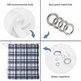 thumbnail image 5 of Blue Black Plaid Waterproof Fabric Shower Curtain,Farmhouse Blue Black Checkered Waterproof Fabric Shower Curtain for Bathroom Curtains Bathtubs Hotel Shower Curtains with 12 Hooks Standard 60x72, 5 of 8