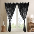thumbnail image 4 of Adults Gray Damask Curtains & Drapes Antique Victorian Baroque Blackout Curtains,Vintage Floral Window Curtains Exotic Sugar Skull Gothic Bone Skeleton Bohemian Decor,Black, 4 of 6