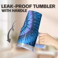 thumbnail image 5 of Insulated 20oz Geometric Textured Tumbler with Handle, Stainless Steel Double Wall Travel Coffee Mug, Leak Proof Straw Lid, 5 of 5