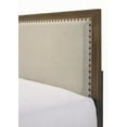 thumbnail image 6 of The 1pc King Size Bed Features a Brown Cherry Finish and Upholstered Headboard with Tufted Nailhead Trim for Bedroom, 6 of 7