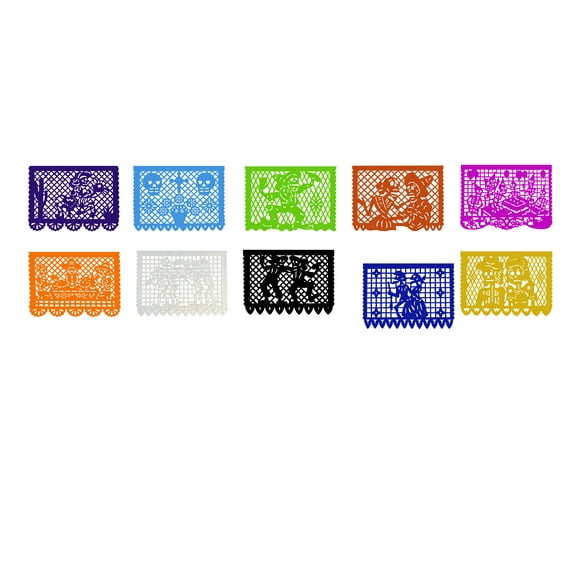 Papel picado en Millar | Guirnaldas | enramado | Hojas sueltas | diseño día de muertos con colores vibrantes y variados | decoración de papel picado (Papel) diseño para ofrendas