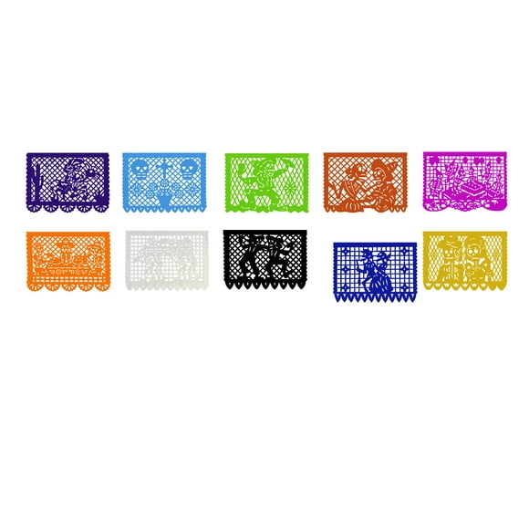 Papel picado en Millar | Guirnaldas | enramado | Hojas sueltas | diseño día de muertos con colores vibrantes y variados | decoración de papel picado (Papel) diseño para ofrendas