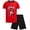 Red/Black Homerun Legend, variant on Boys Pajama Set Crewneck Boys Sleep Shirt and Pajama Shorts Sleepwear Set 2 Piece