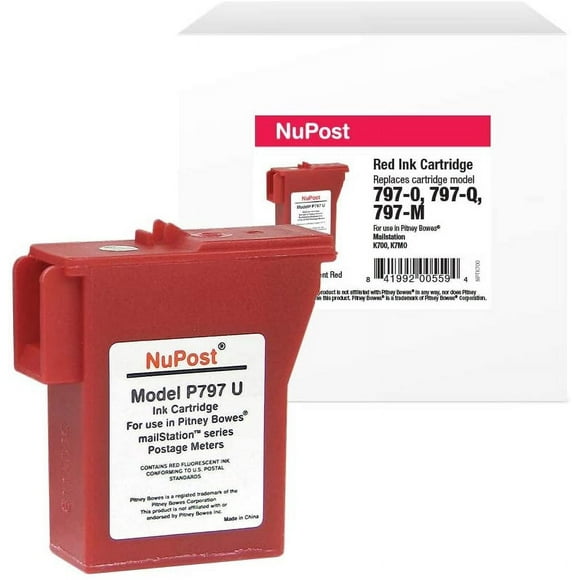 GFDYREE NuPost NPTK700 Compatible Red Ink Cartridge Replacement for Pitney Bowes Postage Meter 797-0, 797-M, 797-Q (Red)