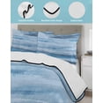 thumbnail image 4 of Quilts Twin Size Bedding Set, Blue Grey Ombre Lightweight Quilted Comforter, Vintage Shabby Gray Abstract Art Soft Reversible Bedspread Coverlet with Pillow Covers for All Season, 68" x 86", 4 of 7