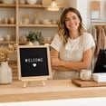 thumbnail image 3 of Square Black Felt Letter Board with Wooden Frame, 170+ Letters Symbols for Home Decor Announcements, 3 of 4