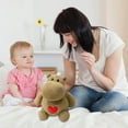 thumbnail image 2 of Adorable Hippo Stuffed Animal Soft Cuddly Toy Great For Kids Boys Girls Lovable Design Ideal For Bedroom - Khaki, 2 of 6