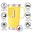 thumbnail image 3 of Aquaphile 20oz Stainless Steel Insulated Coffee Mug with Handle, Double Walled Vacuum Travel Cup with Lid & Straw, Portable Coffee Tumbler,Yellow, 3 of 6