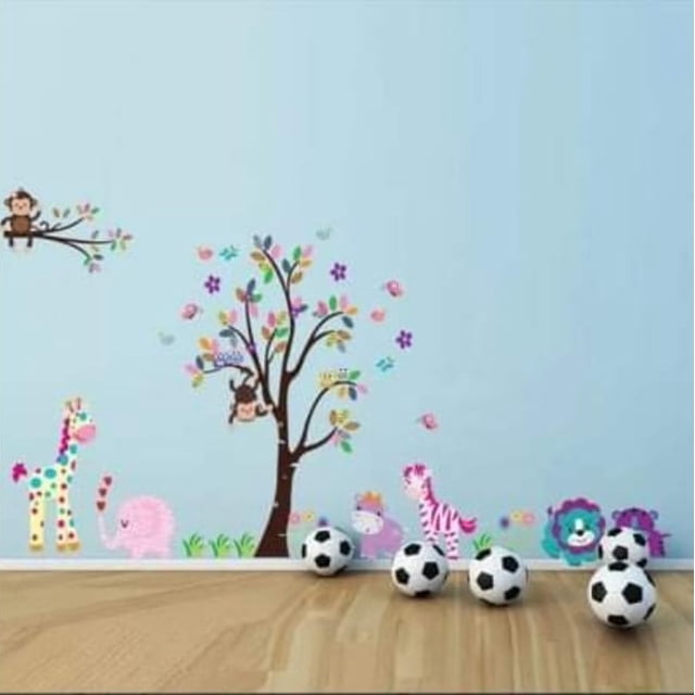 Vinil Decorativo Infantil Árbol Paisaje Changuito Niño Niña H&JESS VINIL INFANTIL