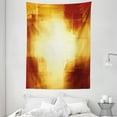 thumbnail image 1 of Abstract Tapestry, Abstract Shapes and Lines in Vibrant Colors with Modern Grid Design, Wall Hanging for Bedroom Living Room Dorm Decor, 60W X 80L Inches, Dark Orange and Yellow, by Ambesonne, 1 of 2