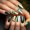 Flag, variant on Square  Nails Irish Flag Clover False Nails with Flag Full Cover Stick  Nails Designs Glue   for Women Girls DIY Manicure decoration