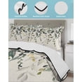 thumbnail image 3 of Twin XL Quilt Bedding Set, Green Eucalyptus Reversible Summer Quilt 3 Pieces, Farmhouse Weeping Leaves on Linen Lightweight Bedspreads Coverlets with 2 Pillow Shams for All Seasons, 3 of 5