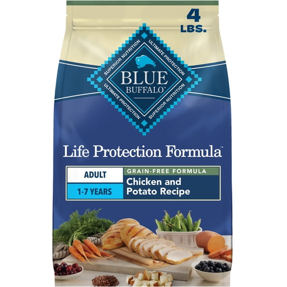 Blue Buffalo Life Protection Formula Grain-Free Adult Dry Dog Food Chicken 4lb Bag
