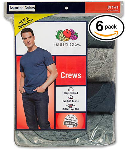 Men Fruit of the Loom Mens Stay Tucked Crew T-Shirt Undershirts anps ...