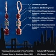 thumbnail image 2 of Gem Stone King 18K Rose Gold Plated Silver Red Rhodolite Garnet 3 Stone Dangle Earrings for Women (5.70 Cttw, Gemstone January Birthstone, Oval 8X6MM, 7X5MM and 6X4MM), 2 of 6