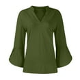 thumbnail image 6 of Perfectbot Women Blouses 3/4 Sleeve Summer Casual V-Neck Solid Color Cute Outfit Shirts Size S-XXL, 6 of 6