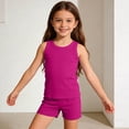 thumbnail image 3 of FAIWAD Girls Tank Tops Summer Sleeveless Ribbed Knit Tops Kids Dance Workout Shirts Casual Basic Undershirts, 3 of 9