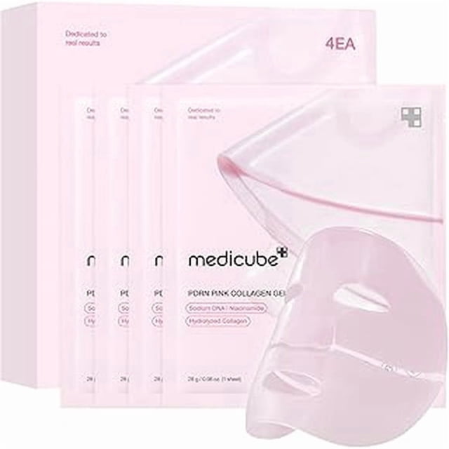 Jelly Gel Mask with Salmon DNA PDRN Pink Collagen | Overnight Face Mask for Glass Glow Skin | Elasticity, Hydrating, Firming and Moisturizing | Korean Skincare, 28g x 4ea