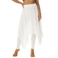 thumbnail image 6 of Doomiva Skirted Leggings for Women Asymmetrical Sheer Chiffon Ballet Dance Leggings Chiffon Pantskirt White 3XL, 6 of 7