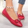 thumbnail image 4 of IEMIEMIEM Women's Leather Flats Comfortable Pointe Toe Slip On Flats Soft Work Flats 2026 Fashion Mary Jane Flats Wine 10 Wide, 4 of 8