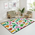 thumbnail image 4 of Crawling Indoor Carpet Play Mat Tropical Leaves and Flowers Dinosaurs for Living Room Bedroom Educational Nursery Floor Mat Area Rug 80x58inch, 4 of 6