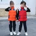 thumbnail image 5 of KYAIGUO Toddler Kids Boys Girls Hooded Fleece Vest Outwear 2-10Y Baby Zipper High Collar Sleeveless Jacket Fall Winter Vest Little Boys Girls Thickened Warm Waistcoat Coats, 5 of 8