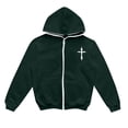 thumbnail image 3 of Christian Hoodies for Men Cross Print Zip Up Faith Long Sleeve Jesus Sweatshirt Fall Winter Y2K Tops Dark Green XXXL, 3 of 3
