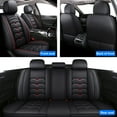 thumbnail image 2 of For Subaru 5-Seats Car Seat Covers, Waterproof Front Rear Full Set Leather Cushion Protector for Impreza Legacy Outback Ascent Crosstrek WRX STI, Black, 2 of 13