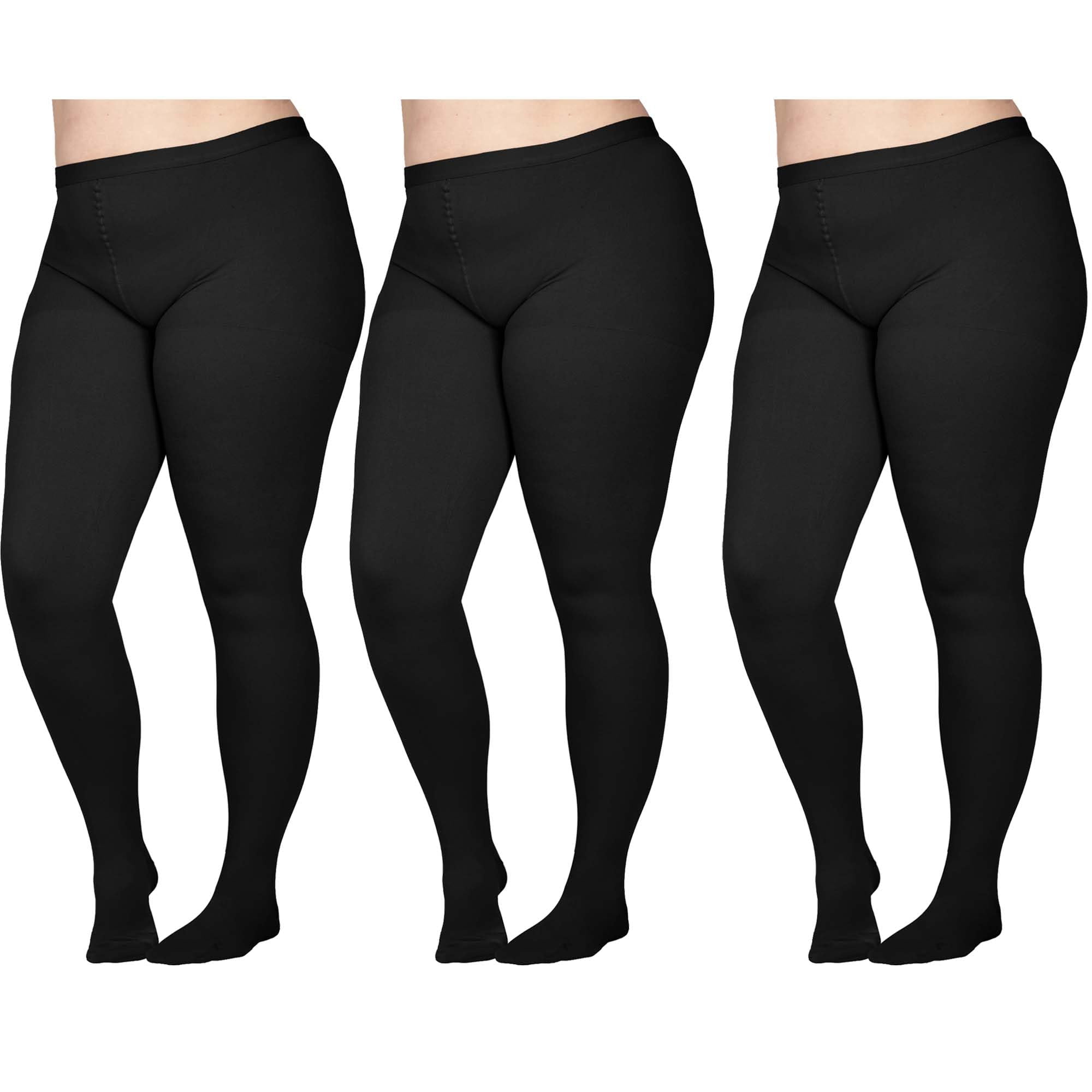 3-Pack Women Compression Pantyhose by Absolute Support 20-30mmHg Black 5XL