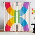 thumbnail image 6 of Mid Century Rainbow Window Curtain, Colorful Geometric Polka Dot Kids 2 Panels Rod Pocket Drapes, Long Window Treatments Do Not Fade Pattern Clear for Bedroom Living Room Bathroom-W84xL84in, 6 of 6