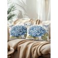thumbnail image 2 of Waterproof Outdoor Throw Pillows with Inserts 12"x20" Set of 2, Blue Hydrangea Soft Decorative Pillowcases for Couch Bedroom, Spring Vintage Botanical Butterfly Pillow Covers for Sofa Living Room, 2 of 8