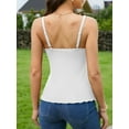 thumbnail image 4 of Charmo Womens Scoop Neck Camisole Lace Trim Tank Tops Adjustable Spaghetti Strap Undershirts Built-in Bra, 4 of 6