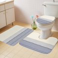 thumbnail image 2 of Black Beige Striped Bath Mat 3 Piece Bathroom Rug Set, Farmhouse Stripes Non Slip Bath Rug Contour Mat and Toilet Lid Cover, Absorbent Shower Mats Soft Bath Rugs and Mats Sets, 2 of 8