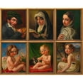 thumbnail image 2 of Karl Joseph Aloys Agricola 24x20 Black Ornate Framed Double Matted Museum Art Print Titled: Self -Portrait (Tableau of Six Portraits of the Agricola Family) (1818), 2 of 5