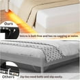 thumbnail image 4 of Cadre de Lit Flottant avec Lumières DEL RVB et Station de Recharge – Lit Plateforme Suspendu Rembourré avec Tête de Lit de Rangement (Double/Grand) – Aucun Sommier Requis, 4 of 8