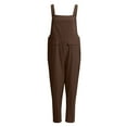thumbnail image 6 of Fesfesfes Jumpsuit for Women Sleeveless Dungarees Loose Cotton Linen Long Playsuit Party Jumpsuit, 6 of 7