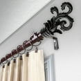 thumbnail image 2 of 1" Dia Adjustable 28"-48" Curtain Rod with Jerrick Finials - Mahogany,(100-06-286), 2 of 3