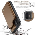 thumbnail image 5 of for iPhone 12/12 Pro Premium PU Leather Back Case, Multiple Card Slots Design, Double Magnetic Clasp Study Kickstand RFID Blocking Classic Phone Cover for iPhone 12/12 Pro, Brown, 5 of 9