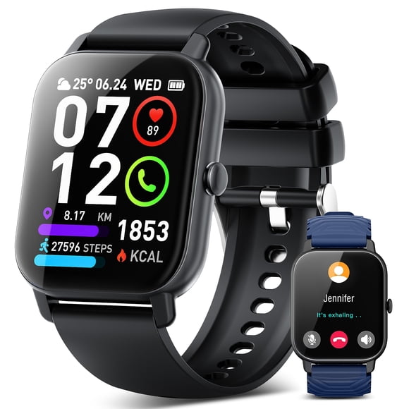Reloj inteligente Poounur HD de 1,85 pulgadas, monitor de actividad física IP68, Android e iOS