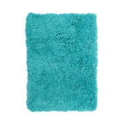 Clara Clark Shaggy Bath Rug with Non-Slip Backing Rubber - Machine Washable Super Soft Bathmat - Plush Absorbent Bathroom Rug, Small - 17 x 24, Teal