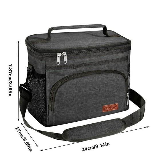 Rbaofujie Large Lunch Bag Insulated Lunch Bag for Women Men Reusable Lunch Box for Office Picnic Hiking Beach Leakproof Cooler Tote Bag Organizer with Adjustable Shoulder Strap Boys Lunch Bag