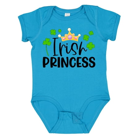

Inktastic Irish Princess with Crown and Green Clovers Gift Baby Girl Bodysuit