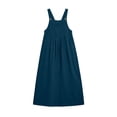 thumbnail image 6 of WOYY Girls Sleeveless Pinafore Dress Casual Loose Pocket Long Overall Dress, Navy, Sizes 5-14, 6 of 6