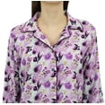 thumbnail image 4 of Bimba Purple Button-Down Shirt With Elastic Waist Pajama Pant Night Wear Set-4, 4 of 4