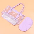 thumbnail image 7 of 1PC Women Handbag Waterproof PVC Beach Bag Round Dots Pattern Bag Fashion Handy Bag for Women Girls (Purple), 7 of 7