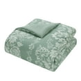 thumbnail image 2 of My Texas House Caroline 3-Piece Green Floral Slub Comforter Set, Full/Queen, 2 of 12