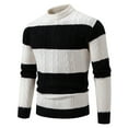 thumbnail image 1 of LOVZFMLL Men's Sweaters, Classic Striped Acrylic Crew Neck Ribbed Pullover, Casual Basic Everyday, Warm Winter Tops, Fall Clothes, 1 of 7